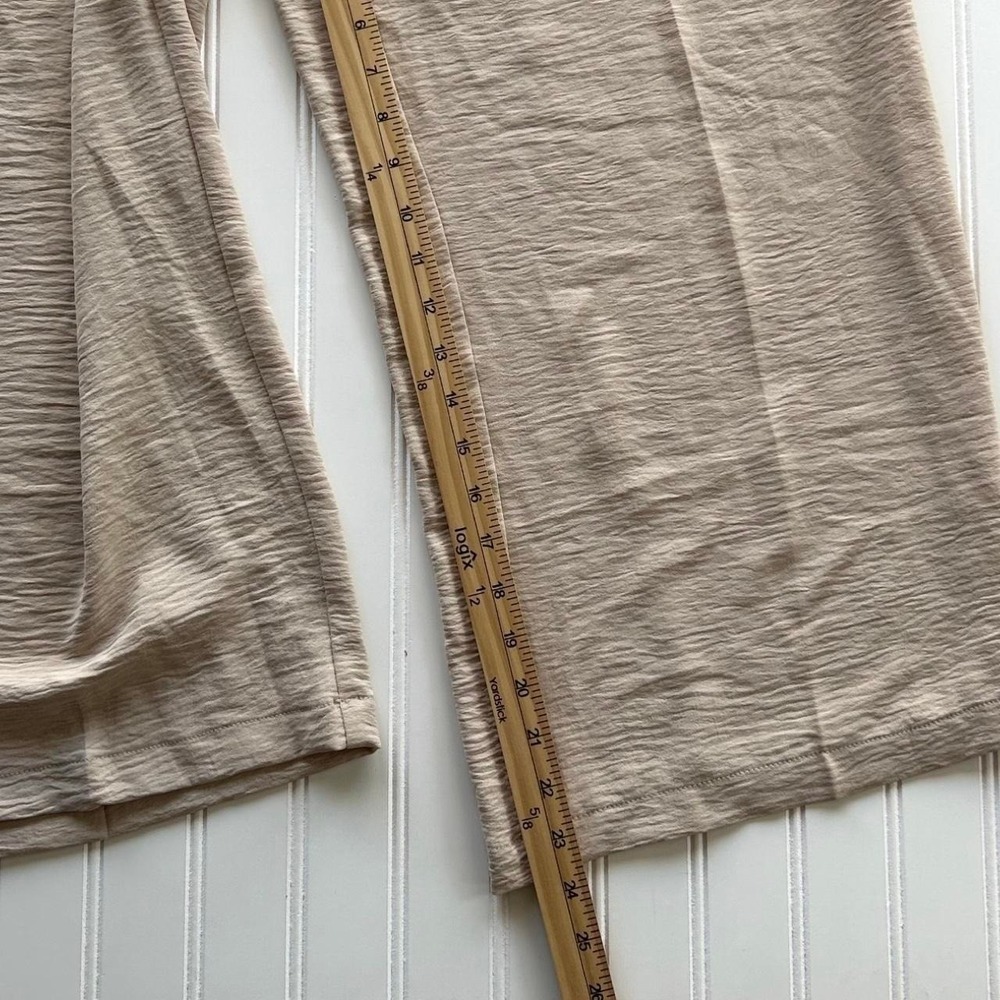 Jules & Leopold Pants Large Women Cream Excellent Linen Ribbed Belted Wide Leg - Picture 6 of 10